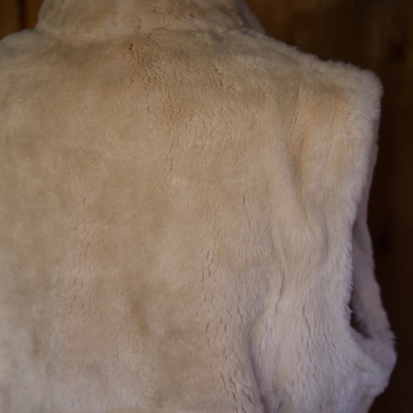 M.Miller 100% Real Fur Cream Zip-Up Vest Woman's M - Picture 14 of 17